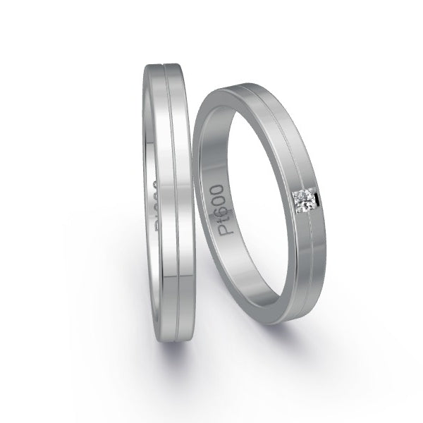 Trauringe Platin 600 mit 0.03 ct. Brillanten GR25214