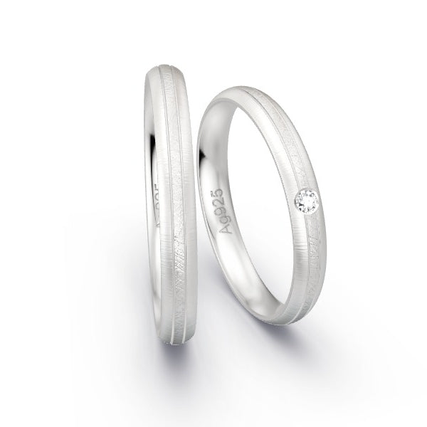 Trauringe Silber 925 mit 0.03 ct. Brillanten GR25240