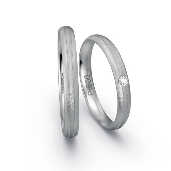 Trauringe Platin 600 mit 0.03 ct. Brillanten GR25241