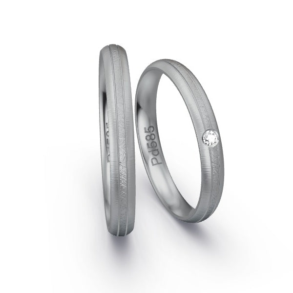 Trauringe Palladium 585 mit 0.03 ct. Brillanten GR25242
