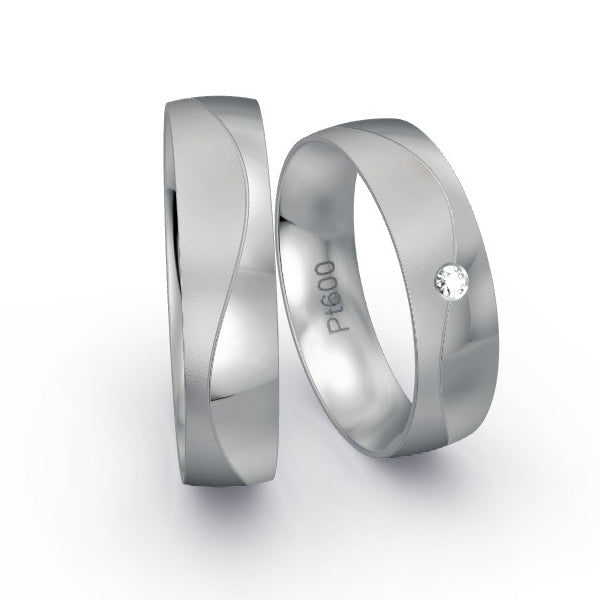 Trauringe Platin 600 mit 0.03 ct. Brillanten GR25256