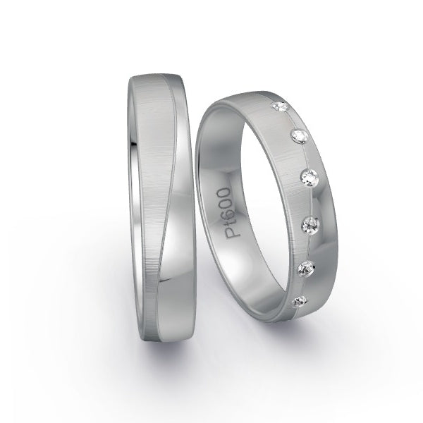 Trauringe Platin 600 mit 0.06 ct. Brillanten GR25271