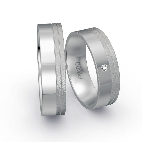 Trauringe Platin 600 mit 0.015 ct. Brillanten GR25288