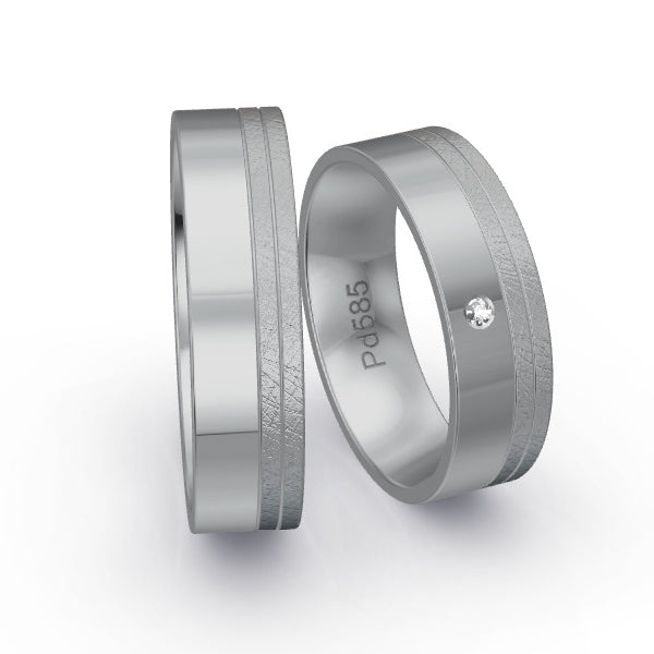 Trauringe Palladium 585 mit 0.015 ct. Brillanten GR25289