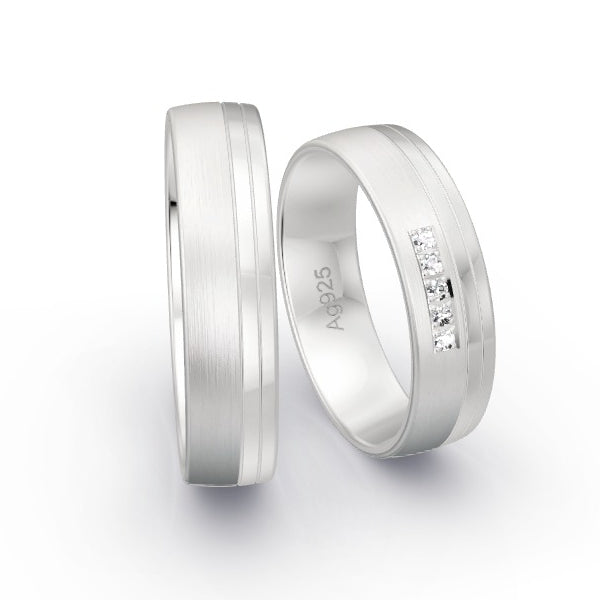 Trauringe Silber 925 mit 0.05 ct. Brillanten GR25317