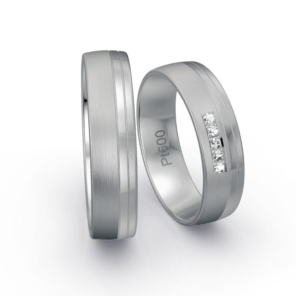 Trauringe Platin 600 mit 0.05 ct. Brillanten GR25318