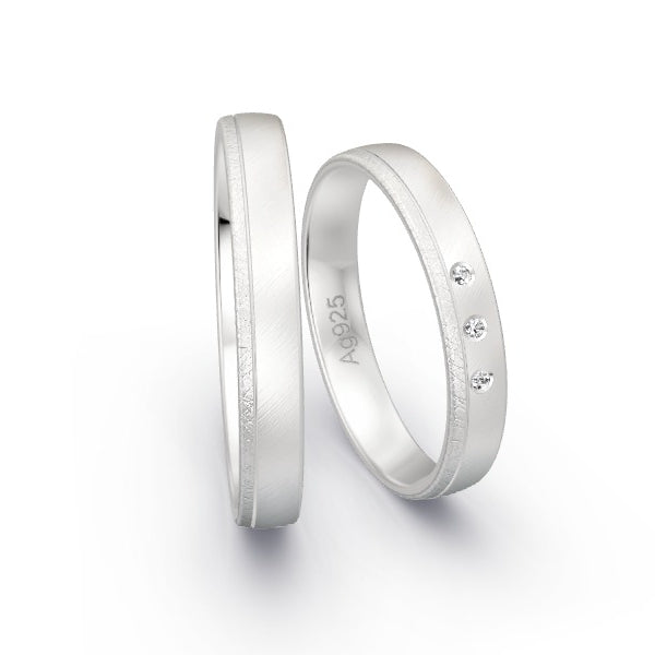 Trauringe Silber 925 mit 0.015 ct. Brillanten GR25347