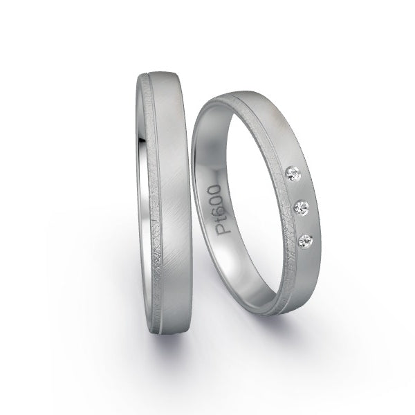Trauringe Platin 600 mit 0.015 ct. Brillanten GR25348