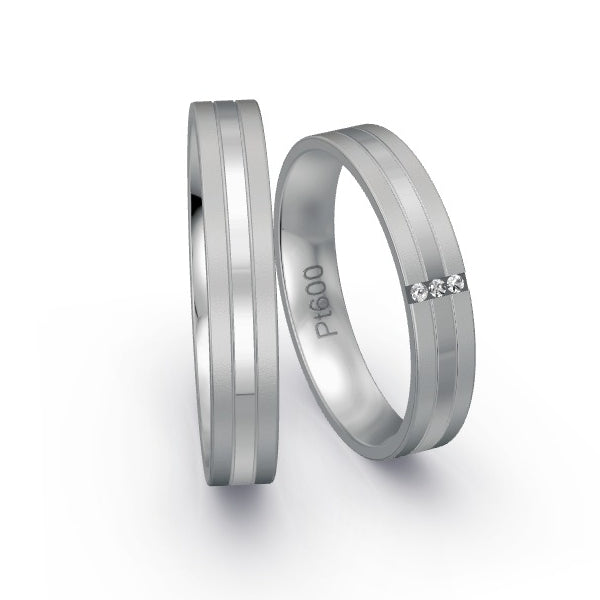 Trauringe Platin 600 mit 0.015 ct. Brillanten GR25363