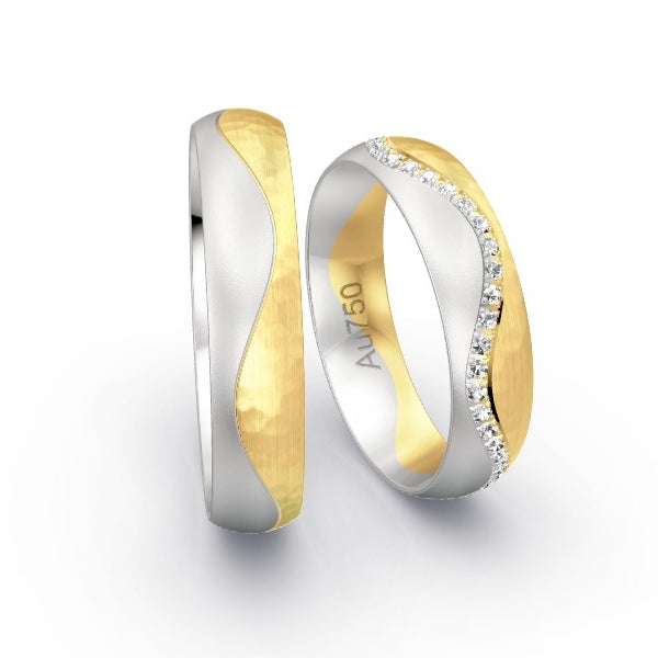 Trauringe Weissgold 750 / Gelbgold 750 mit 0.245 ct. Brillanten GR25373