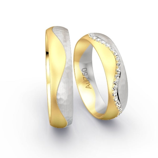 Trauringe Gelbgold 750 / Weissgold 750 mit 0.245 ct. Brillanten GR25374