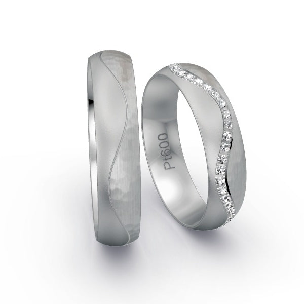 Trauringe Platin 600 mit 0.245 ct. Brillanten GR25378