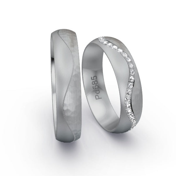 Trauringe Palladium 585 mit 0.245 ct. Brillanten GR25379