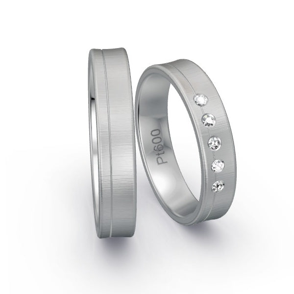 Trauringe Platin 600 mit 0.075 ct. Brillanten GR25408