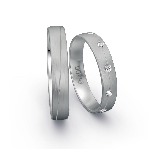 Trauringe Platin 600 mit 0.15 ct. Brillanten GR25423