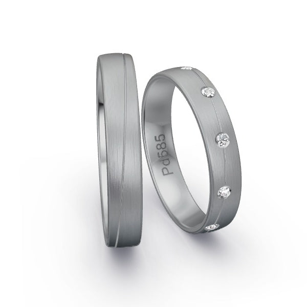 Trauringe Palladium 585 mit 0.15 ct. Brillanten GR25424