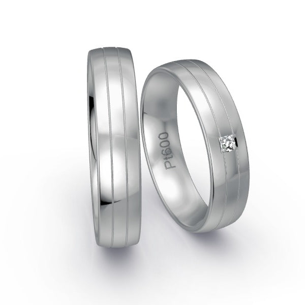Trauringe Platin 600 mit 0.03 ct. Brillanten GR25438