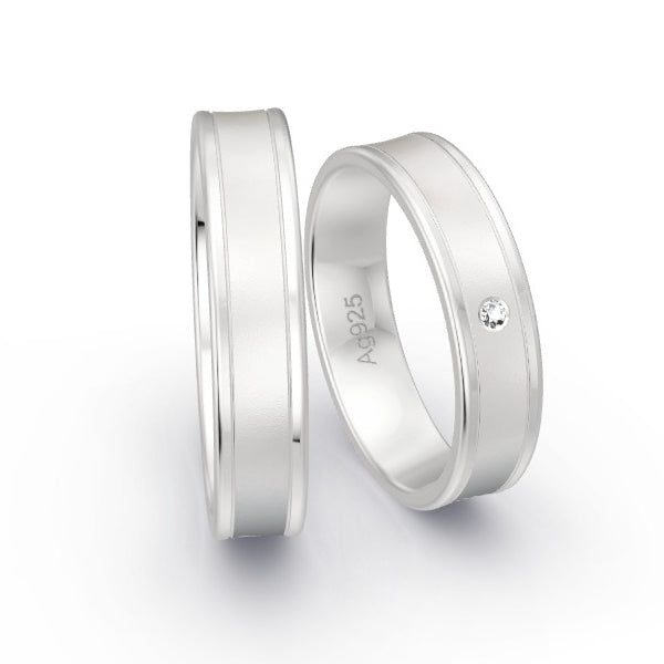 Trauringe Silber 925 mit 0.015 ct. Brillanten GR25452