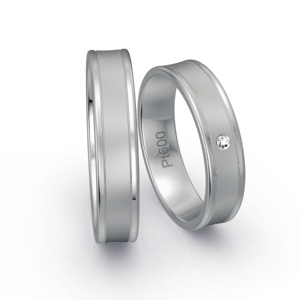 Trauringe Platin 600 mit 0.015 ct. Brillanten GR25453
