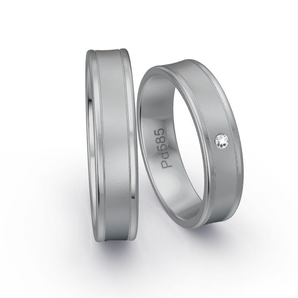 Trauringe Palladium 585 mit 0.015 ct. Brillanten GR25454