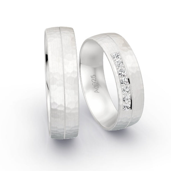 Trauringe Silber 925 mit 0.14 ct. Brillanten GR25467