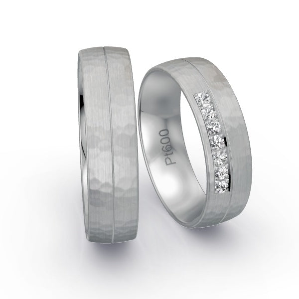 Trauringe Platin 600 mit 0.14 ct. Brillanten GR25468