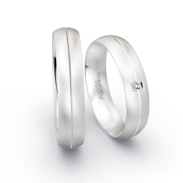 Trauringe Silber 925 mit 0.03 ct. Brillanten GR25482