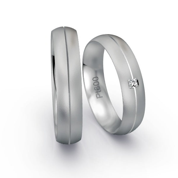 Trauringe Platin 600 mit 0.03 ct. Brillanten GR25483