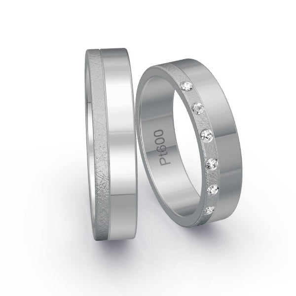 Trauringe Platin 600 mit 0.06 ct. Brillanten GR25498