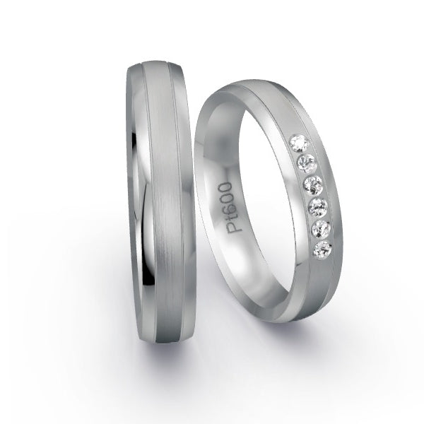 Trauringe Platin 600 mit 0.09 ct. Brillanten GR25513