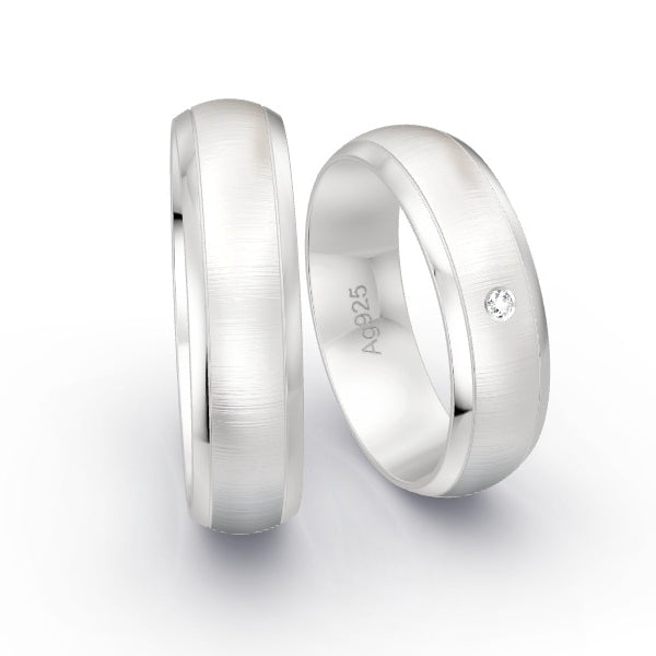 Trauringe Silber 925 mit 0.015 ct. Brillanten GR25527