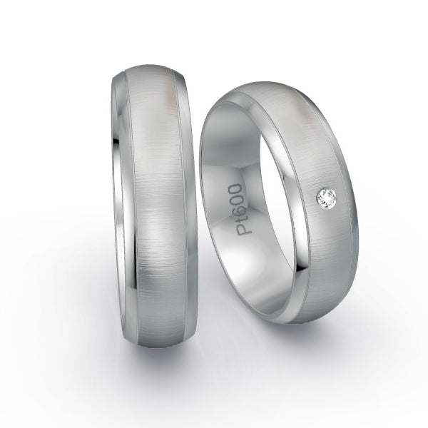 Trauringe Platin 600 mit 0.015 ct. Brillanten GR25528