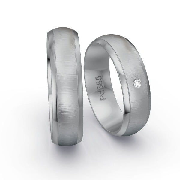 Trauringe Palladium 585 mit 0.015 ct. Brillanten GR25529