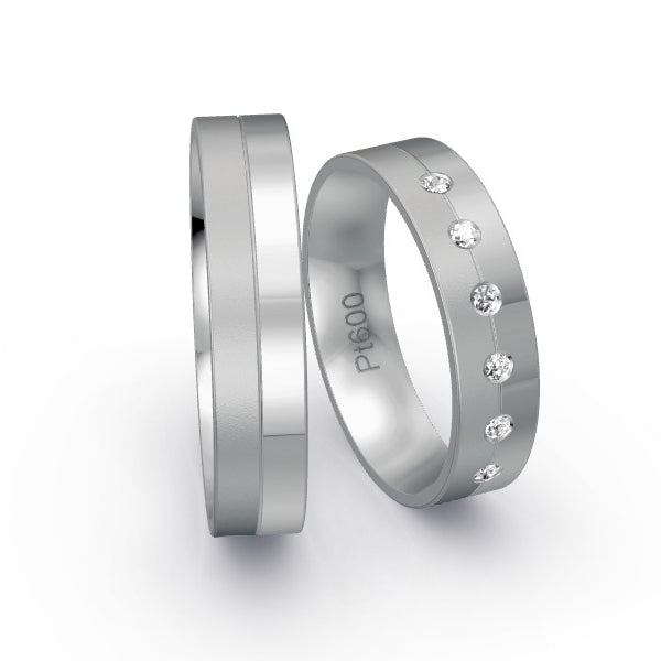 Trauringe Platin 600 mit 0.09 ct. Brillanten GR25543