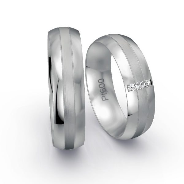 Trauringe Platin 600 mit 0.045 ct. Brillanten GR25558