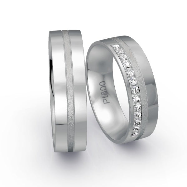 Trauringe Platin 600 mit 0.195 ct. Brillanten GR25573