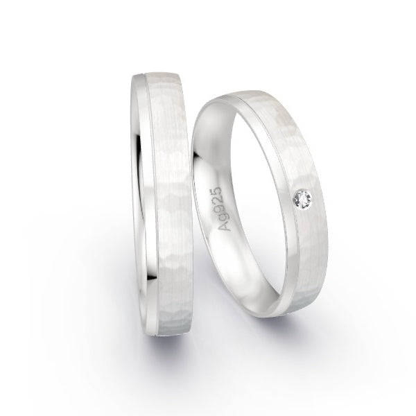 Trauringe Silber 925 mit 0.015 ct. Brillanten GR25587