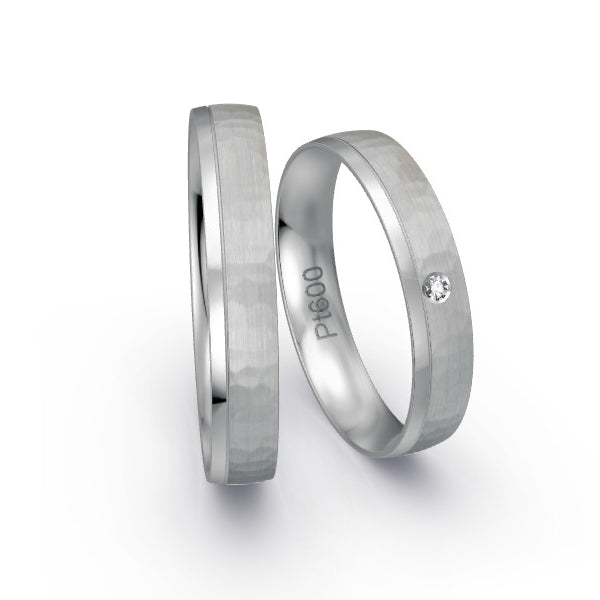 Trauringe Platin 600 mit 0.015 ct. Brillanten GR25588