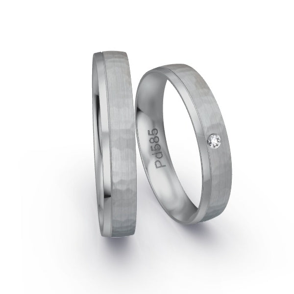 Trauringe Palladium 585 mit 0.015 ct. Brillanten GR25589