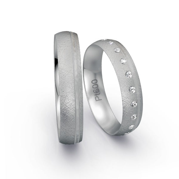 Trauringe Platin 600 mit 0.105 ct. Brillanten GR25603