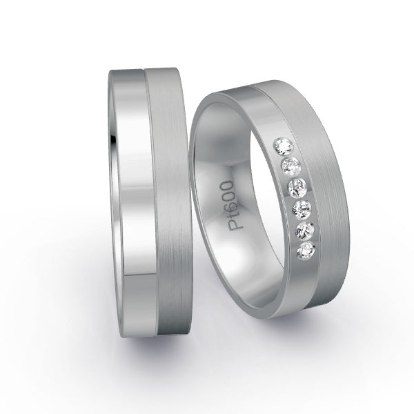 Trauringe Platin 600 mit 0.09 ct. Brillanten GR25618