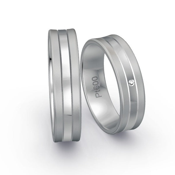 Trauringe Platin 600 mit 0.005 ct. Brillanten GR25648