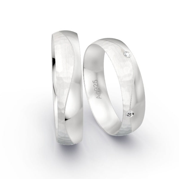 Trauringe Silber 925 mit 0.05 ct. Brillanten GR25674
