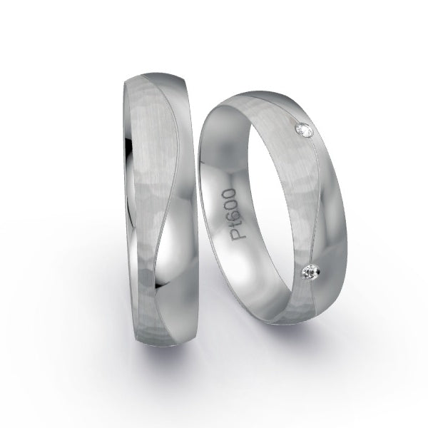 Trauringe Platin 600 mit 0.05 ct. Brillanten GR25675