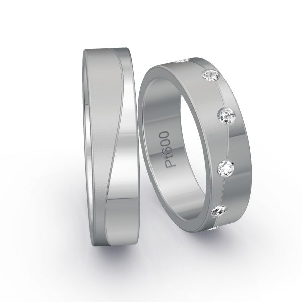 Trauringe Platin 600 mit 0.18 ct. Brillanten GR25705