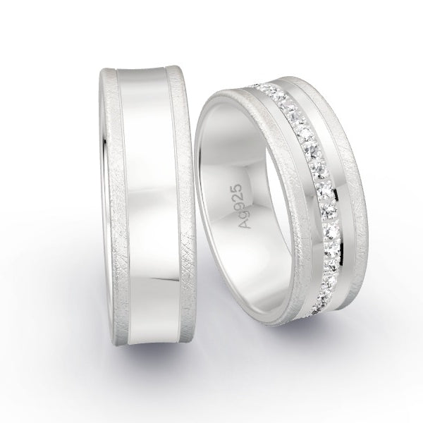 Trauringe Silber 925 mit 0.555 ct. Brillanten GR25720