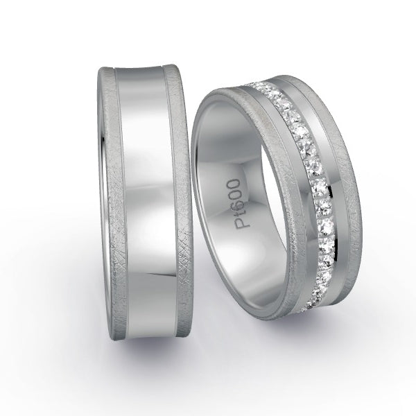 Trauringe Platin 600 mit 0.555 ct. Brillanten GR25721