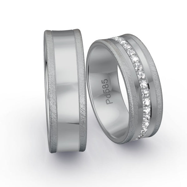 Trauringe Palladium 585 mit 0.555 ct. Brillanten GR25722