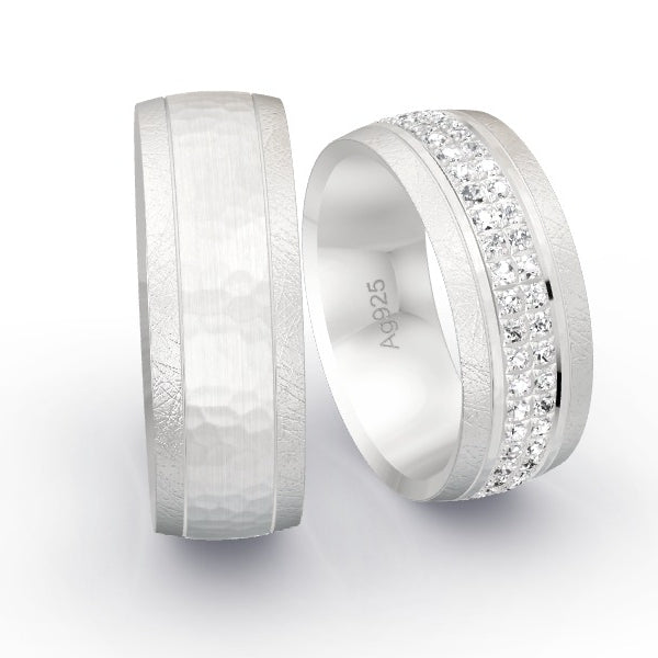Trauringe Silber 925 mit 0.86 ct. Brillanten GR25735
