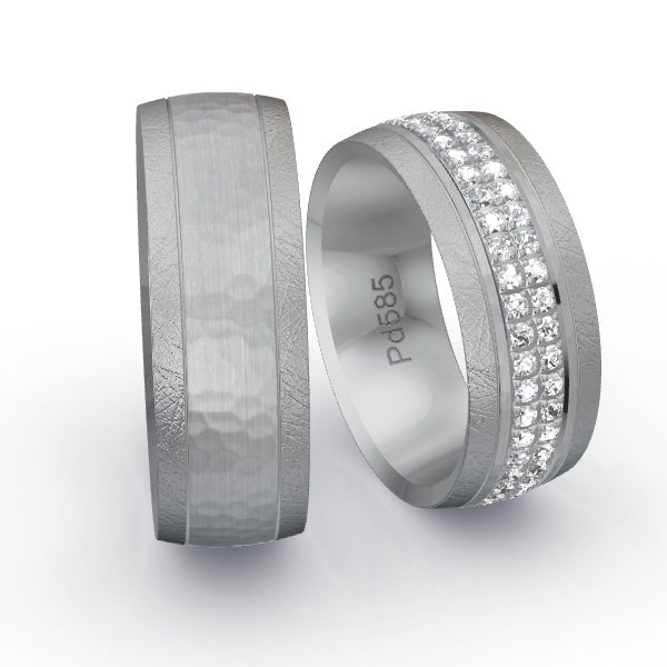 Trauringe Palladium 585 mit 0.86 ct. Brillanten GR25737